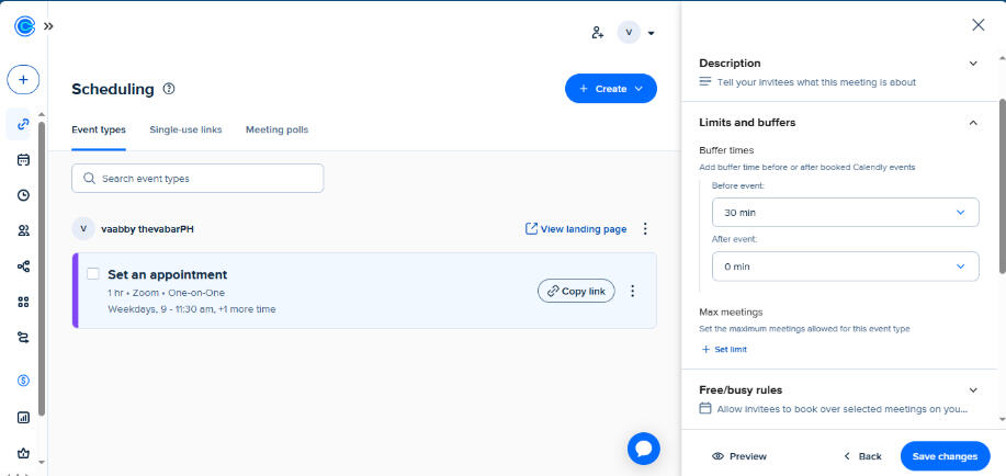 CALENDLY SETTING UP APPOINTMENT IN CALENDLY