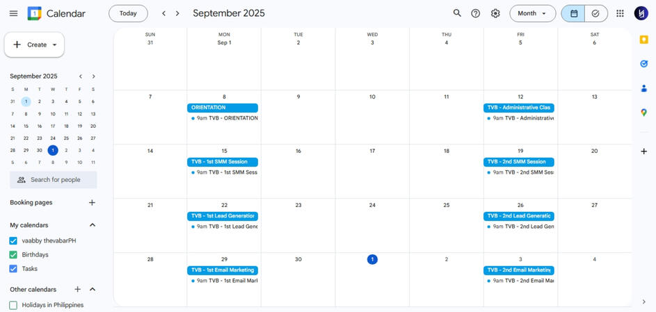 GOOGLE CALENDAR SCHEDULING